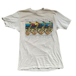 Vintage New Orleans Graphic Tee Single Stitch T-Shirt French Quarter Made in USA